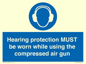 Hearing protection MUST be worn while using the compressed air gun